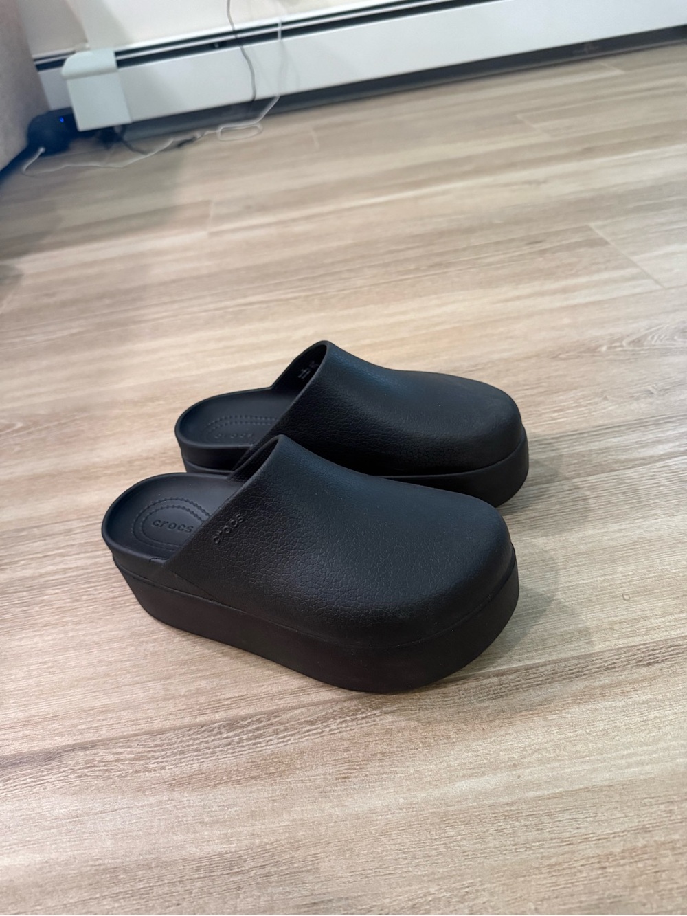 CROCS Women's Black Platform Clog Mules